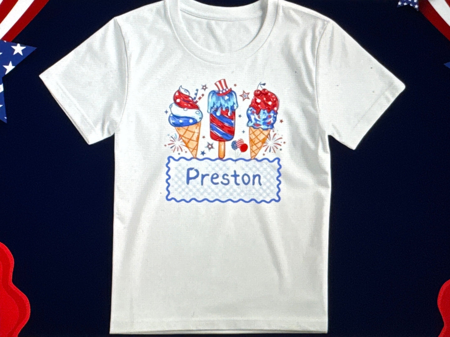 Patriotic Personalized Icecream Shirt